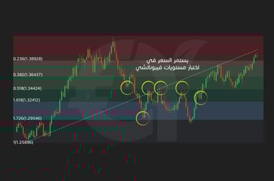 الدعم والمقاومة لمستويات فيبوناتشي