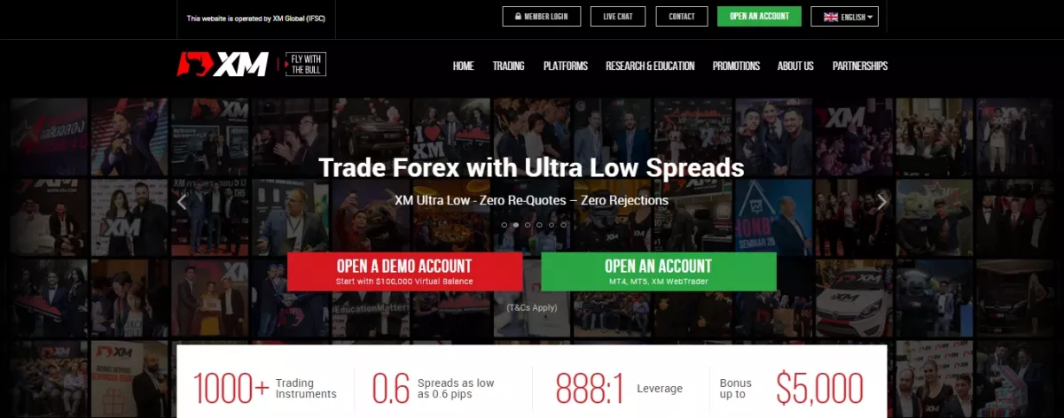 Home Page of XM Trading Company