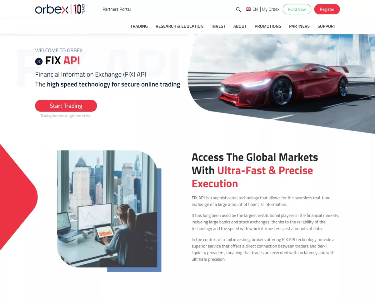 Trading platforms available at the trading company Orbex