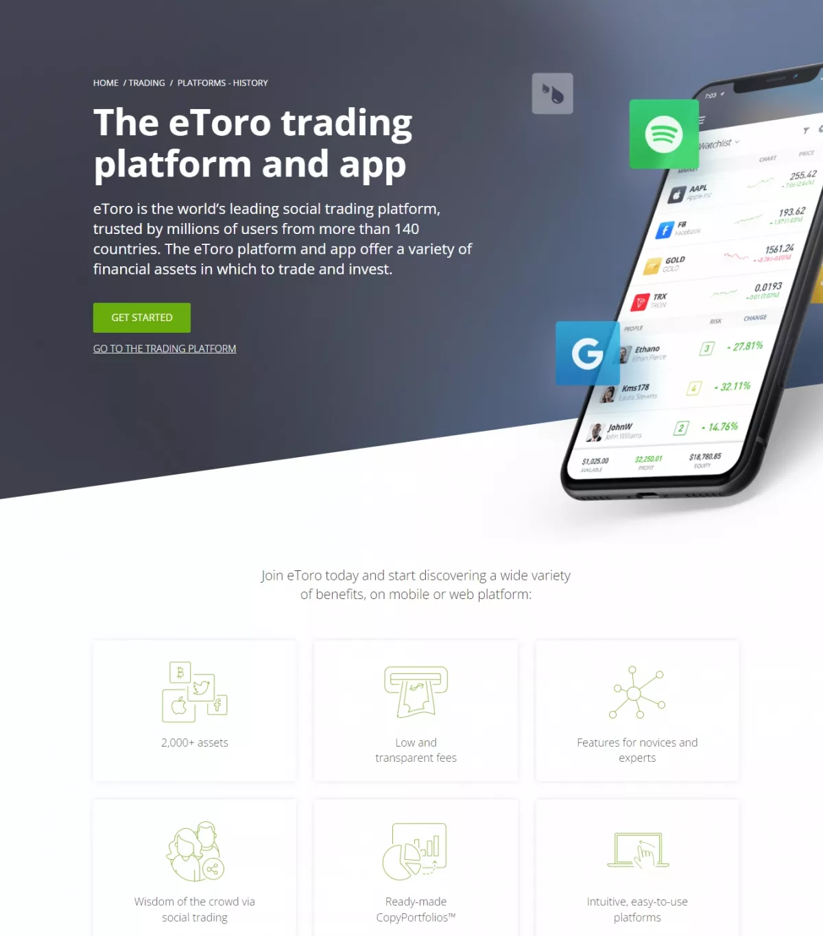 Trading platforms available at eToro for trading