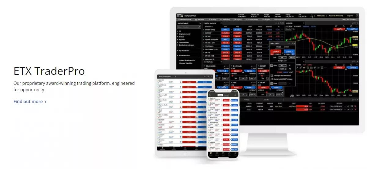 Trader Pro trading platform provided by ETX
