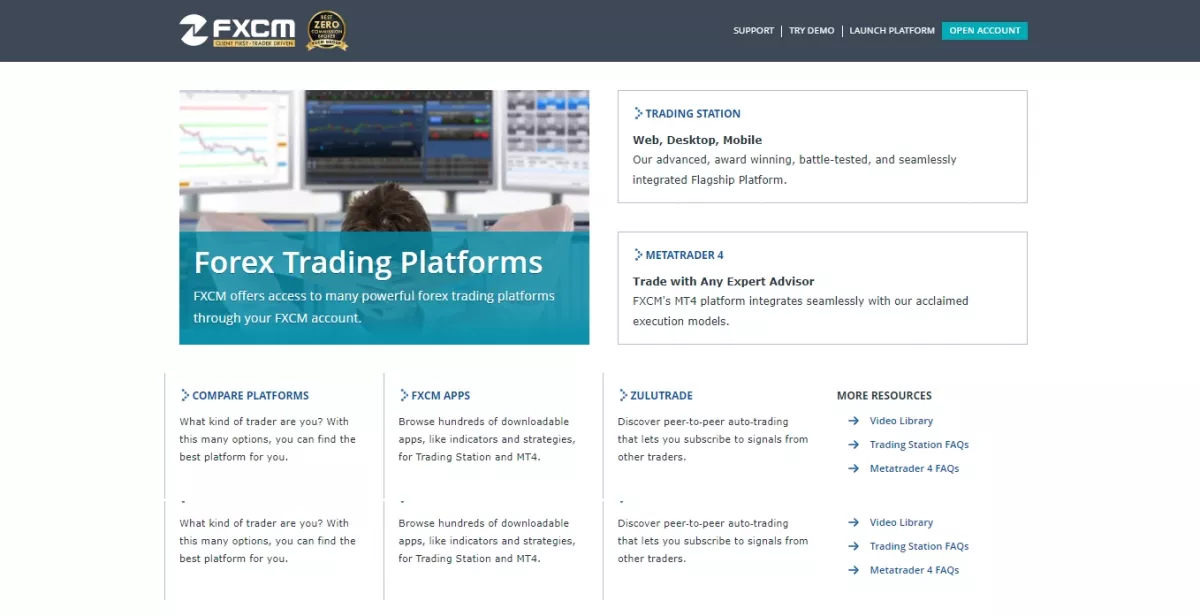 FXCM Trading Home Page