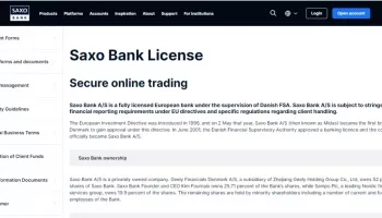 LICENSES OBTAINED BY SAXO BANK